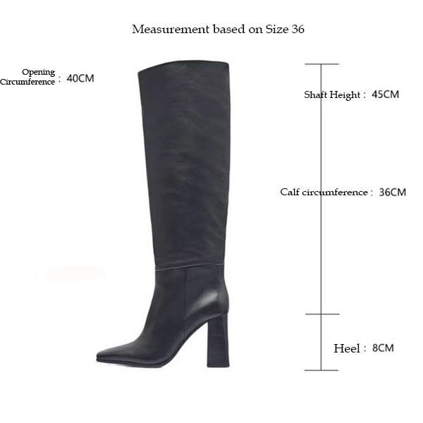 Rylie Black Square Toe Knee High Boots