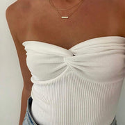 Maggie Twist Front Knit Tube Top