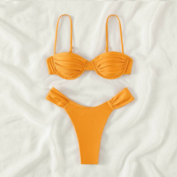 Jolin Ruched Half Cup Summer Bikini Set