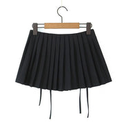 Loraine Pleated Zip Front Mini Skirt