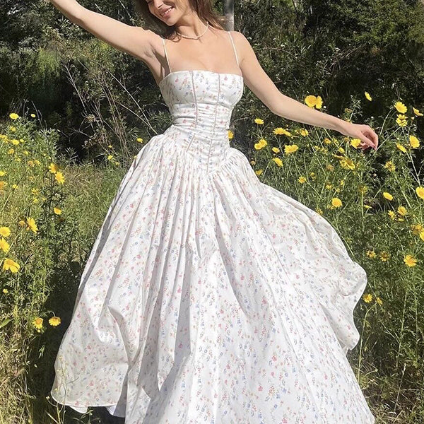 Helena Spaghetti Strap Floral Maxi Dress S