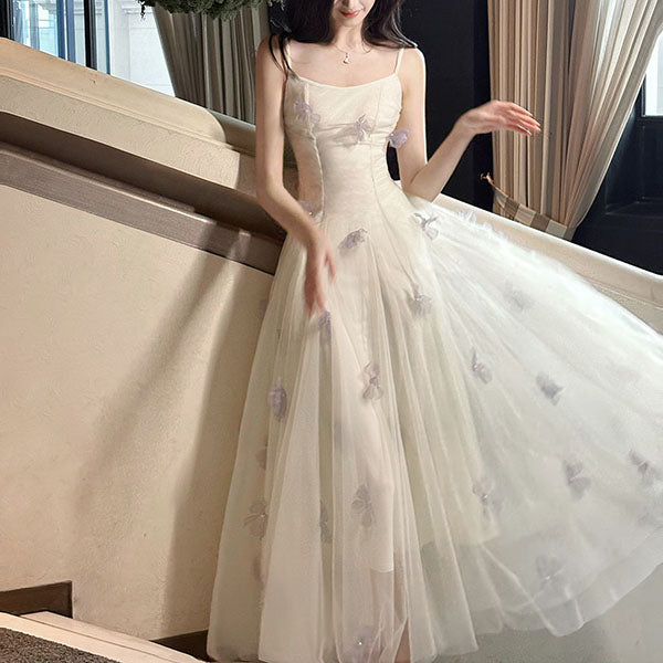 Evelune Butterfly Lace Embellishment Tulle Evening Dress