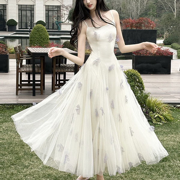 Evelune Butterfly Lace Embellishment Tulle Evening Dress