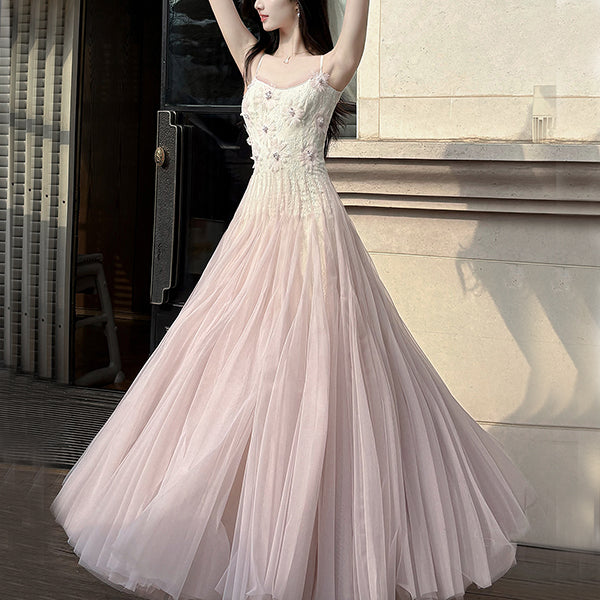Lyra Romantic Lace Embellishment Tulle Evening Dress