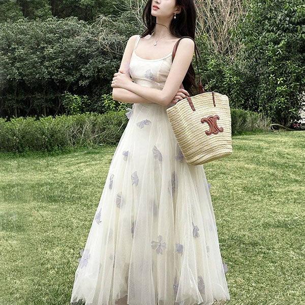 Evelune Butterfly Lace Embellishment Tulle Evening Dress