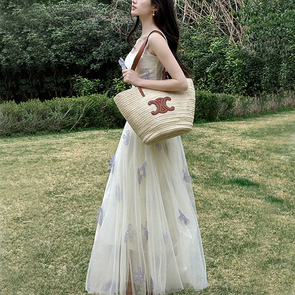 Evelune Butterfly Lace Embellishment Tulle Evening Dress