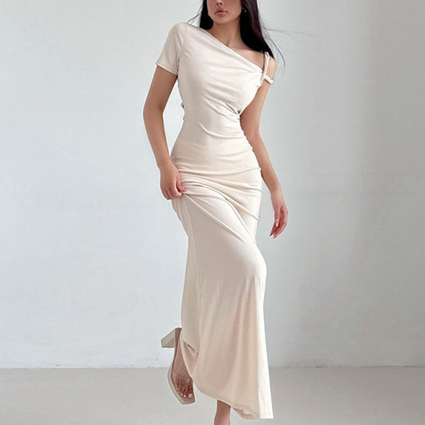 Elina Asymmetrical One Shoulder Bodycon Dress