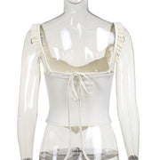 Sara Ruffles Trim Sleeveless Bodycon Top