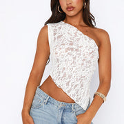 Tiana One Shoulder All Lace Top