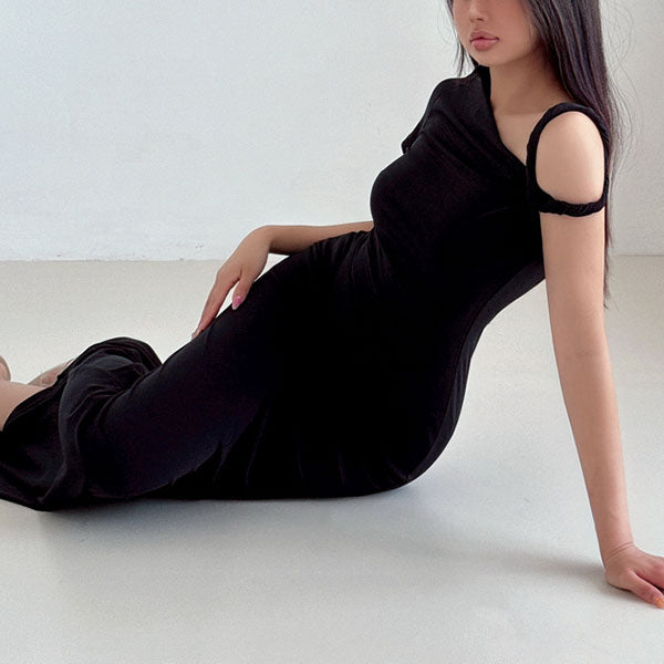 Elina Asymmetrical One Shoulder Bodycon Dress