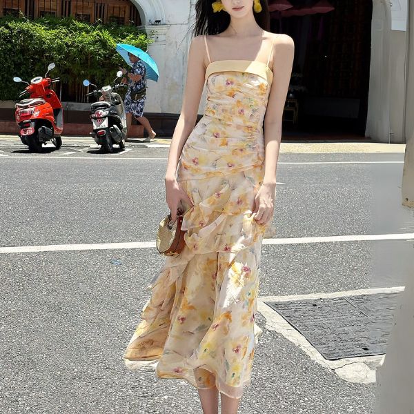 Lunaria Flora Celestial Tiered Ruffles Maxi Dress