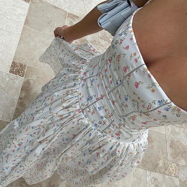 Helena Spaghetti Strap Floral Maxi Dress