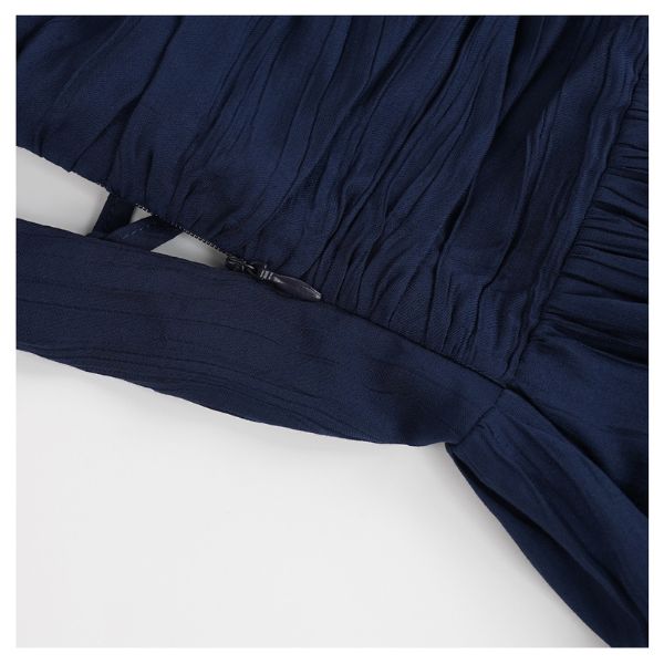 Lyra Elegant Backless Navy Maxi Dress