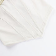 Sara Ruffles Trim Sleeveless Bodycon Top