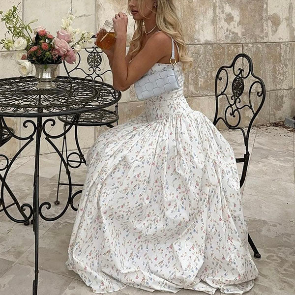 Helena Spaghetti Strap Floral Maxi Dress S
