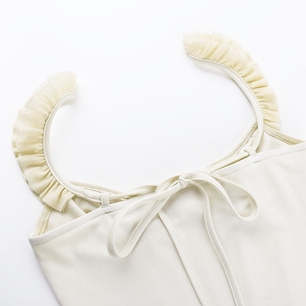 Sara Ruffles Trim Sleeveless Bodycon Top