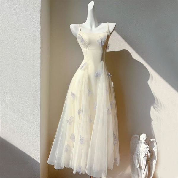 Evelune Butterfly Lace Embellishment Tulle Evening Dress