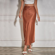 Amy Flawless Satin Midi Skirt