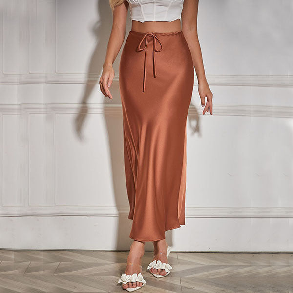 Amy Flawless Satin Midi Skirt