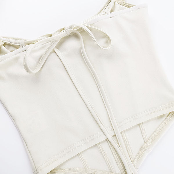 Sara Ruffles Trim Sleeveless Bodycon Top
