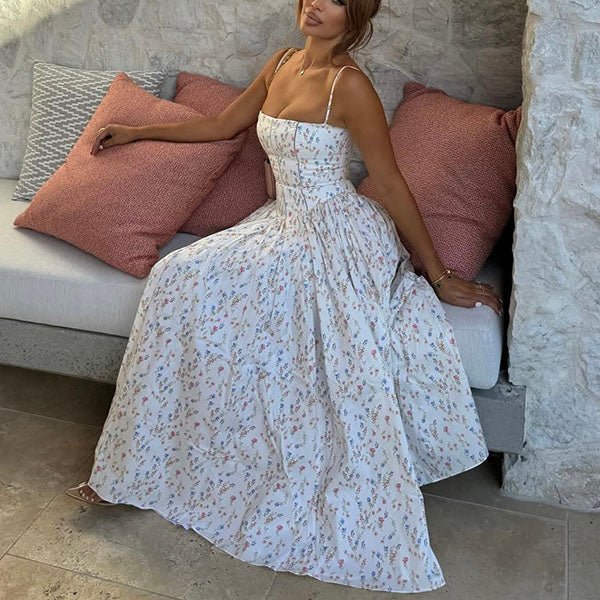 Helena Spaghetti Strap Floral Maxi Dress S Helena Spaghetti Strap Floral Maxi Dress S