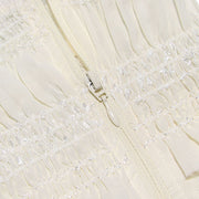 Samantha Crinkled Ruffles Spaghetti Straps Top