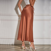 Amy Flawless Satin Midi Skirt