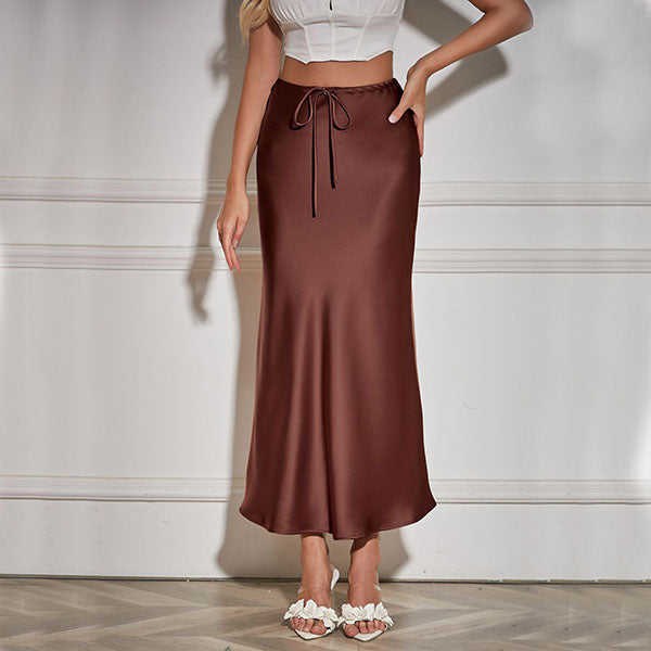 Amy Flawless Satin Midi Skirt