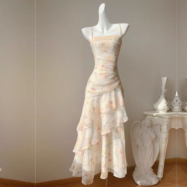 Lunaria Flora Celestial Tiered Ruffles Maxi Dress