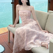 Amara Romantic Lavender Floral Tiered Ruffles Dress