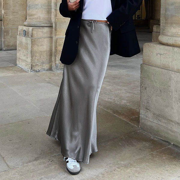 Amy Flawless Satin Midi Skirt