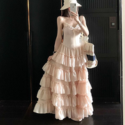 Eleana Romantic Blossom Layered Ruffle Maxi Dress