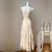 Lunaria Flora Celestial Tiered Ruffles Maxi Dress
