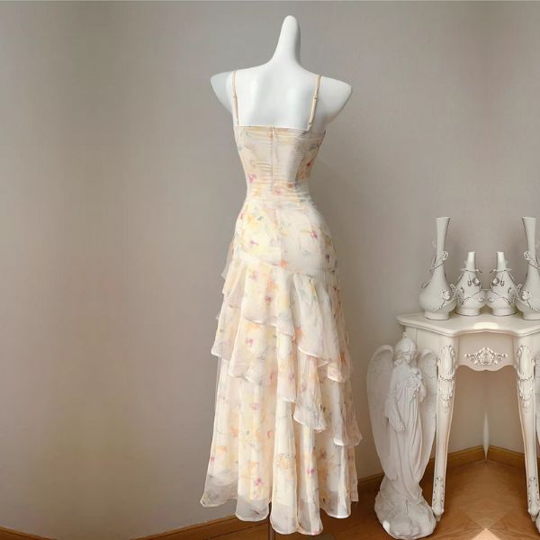 Lunaria Flora Celestial Tiered Ruffles Maxi Dress
