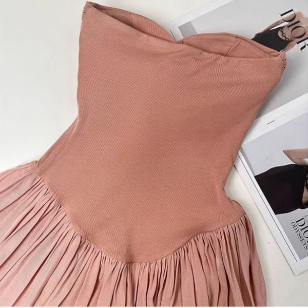 Cassie Blush Nude Strapless Sweetheart Dress
