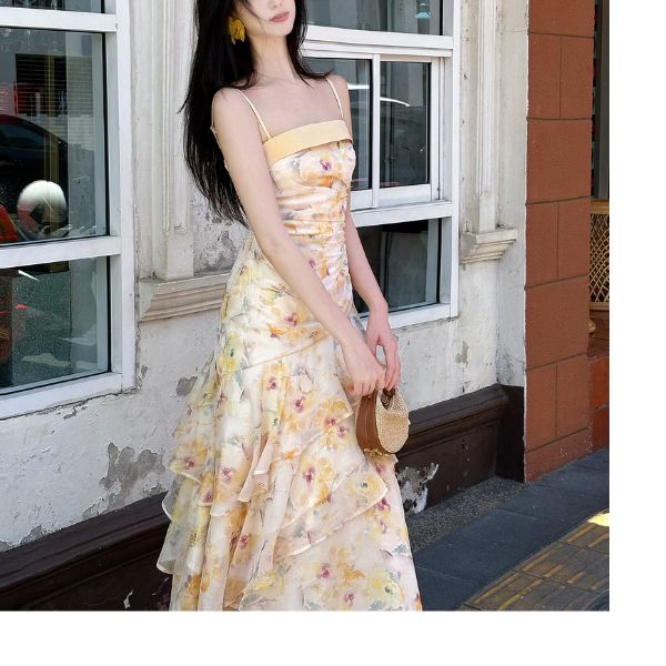 Lunaria Flora Celestial Tiered Ruffles Maxi Dress