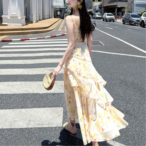 Lunaria Flora Celestial Tiered Ruffles Maxi Dress