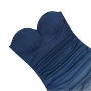 Liroa Elegant Ombré Ruched Strapless Evening Dress