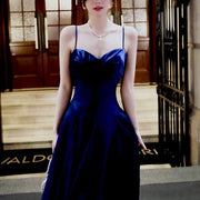 Mira Elegant Navy Sweetheart Neckline Evening Dress