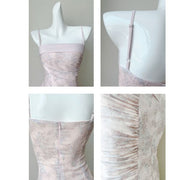 Amara Romantic Lavender Floral Tiered Ruffles Dress