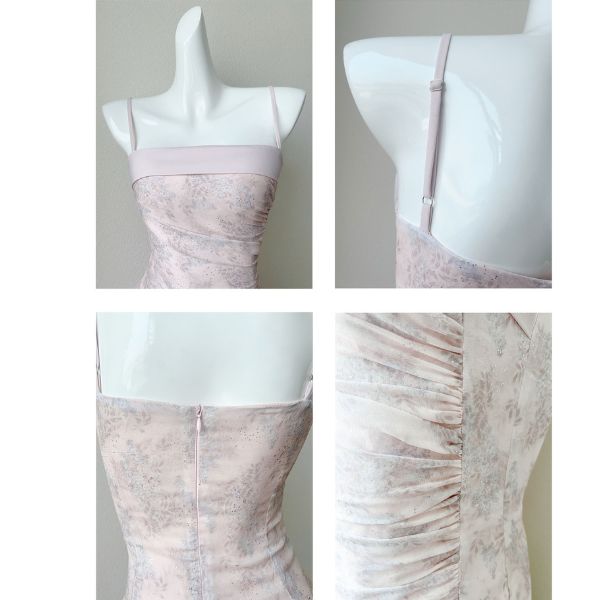 Amara Romantic Lavender Floral Tiered Ruffles Dress