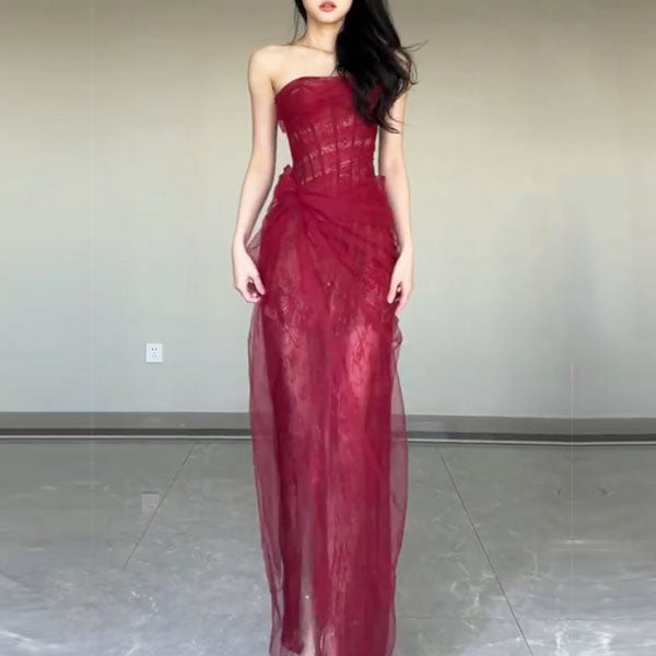 Elyssa Rare Beauty Bustier Tulle Bodycon Dress