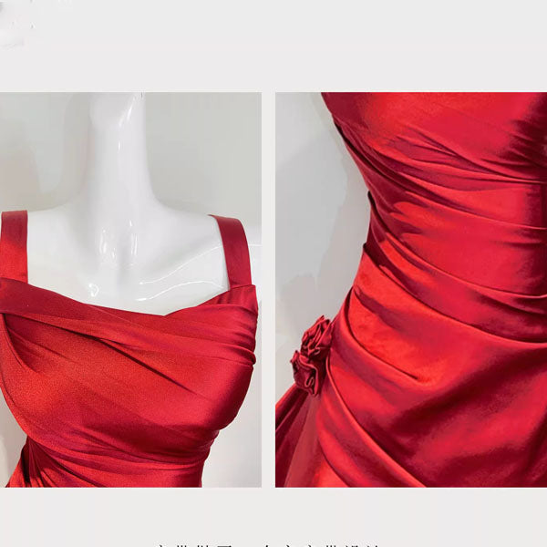 Gabriella Scarlet Hi-Lo Tiered Ruffles Maxi Dress