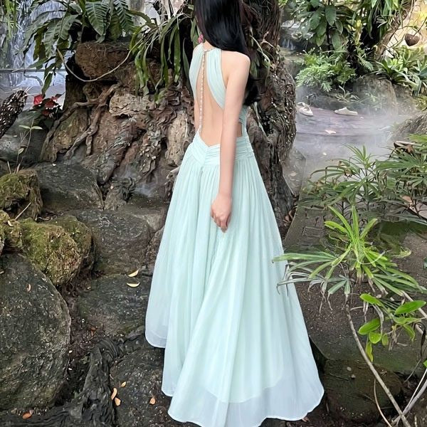 adele halter maxi dress Elegant Bejeweled Neck Evening – The Wildflower Shop 3D Flower Applique