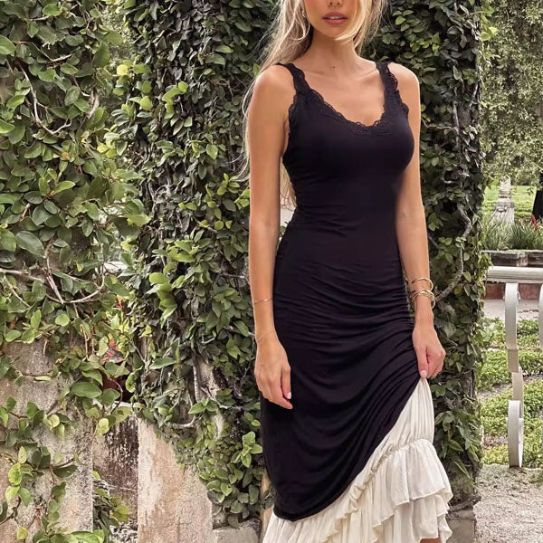 Annica Black Sleeveless Bodycon Maxi Dress
