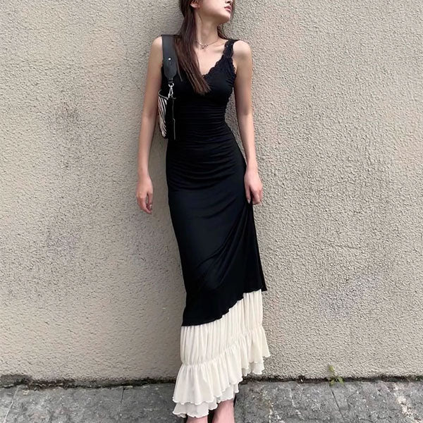Annica Black Sleeveless Bodycon Maxi Dress