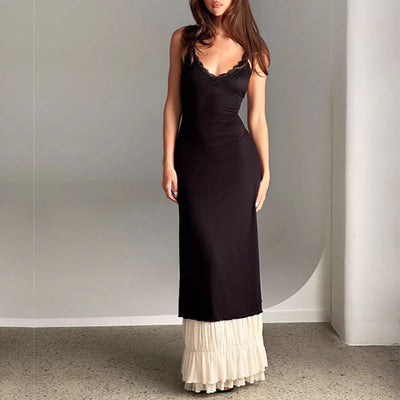 Annica Black Sleeveless Bodycon Maxi Dress
