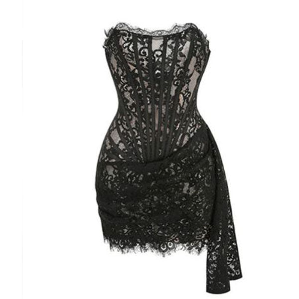 Anastasia All Lace Strapless Corset Mini Dress