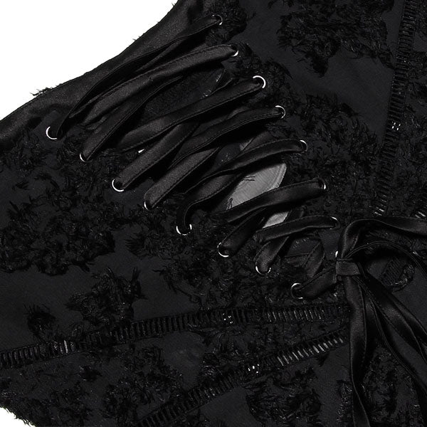 Alina Black Lace Up Back Flora Maxi Dress