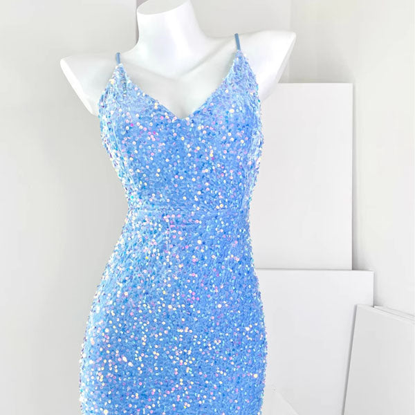 Celestial Allure Iridescent Sequin Evening Dress